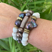 Load image into Gallery viewer, Baroque Pearl Bracelet &amp; White Glass Bracelet
