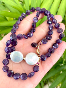 Gold filled details with Amethyst necklace