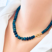 Cargar imagen en el visor de la galería, Chrysocolla Candy Necklace, 18&quot;inches, Gold Vermeil Marine Closure
