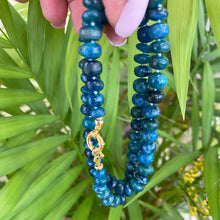 Cargar imagen en el visor de la galería, Chrysocolla Candy Necklace, 18&quot;inches, Gold Vermeil Marine Closure
