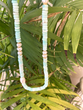 Lade das Bild in den Galerie-Viewer, Sky Blue Opal Tire Beads &amp; Freshwater Pearls Candy Necklace, Vermeil, 21&quot;in
