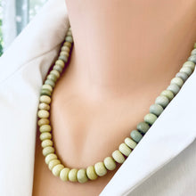 Load image into Gallery viewer, Olive Green Shaded Opal Candy Necklace, Vermeil, 20&quot;in
