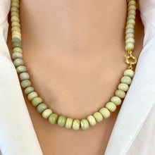 Load image into Gallery viewer, Olive Green Shaded Opal Candy Necklace, Vermeil, 20&quot;in
