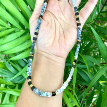 Lade das Bild in den Galerie-Viewer, Dendritic Opal &amp; Black Spinel Necklace, Gold Plated Magnetic Clasp, 16&quot;or 19&quot;inches
