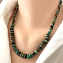 Load image into Gallery viewer, Hand Knotted and Graduated Genuine Turquoise Candy Necklace, Gold Filled Closure, 20&quot;Inches, December Birthstone
