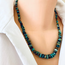 Cargar imagen en el visor de la galería, Hand Knotted and Graduated Genuine Turquoise Candy Necklace, Gold Filled Closure, 20&quot;Inches, December Birthstone
