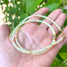 Carica l&#39;immagine nel visualizzatore di Gallery, Ethiopian Opal Necklace. Multi Sapphire Pave Accent &amp; Vermeil Details, 17.5&quot;in, October Birthstone
