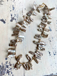 Champagne Biwa Keshi Pearl Necklace