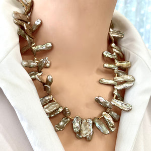 Champagne Biwa Keshi Pearl Necklace