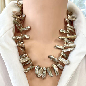 Champagne Biwa Keshi Pearl Necklace