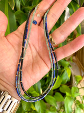 Charger l&#39;image dans la galerie, Lapis Lazuli, Black or Green Onyx Dainty Choker Necklace, Gold Filled, 14&quot;in
