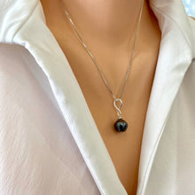 Charger l&#39;image dans la galerie, Tahitian Teardrop Pearl Pendant on Sterling Silver Box Chain, 18&quot;in, June Birthstone
