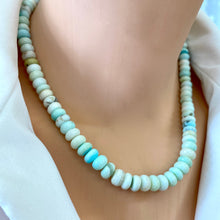 Carica l&#39;immagine nel visualizzatore di Gallery, Blue Peru Opal Candy Necklace, 20&quot; or 22.5&quot;inches, Gold Vermeil Plated Sterling Silver
