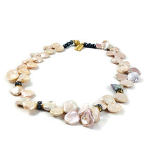 Load image into Gallery viewer, Feminine and Delicate Pink Lavender Petal Pearls Choker Necklace, 16.5&quot; or 17.5&quot;inches
