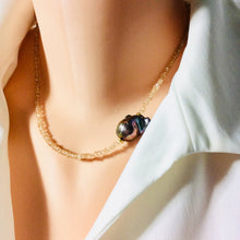 Charger l&#39;image dans la galerie, Citrine &amp; Baroque Pearl Necklace November Birthstone
