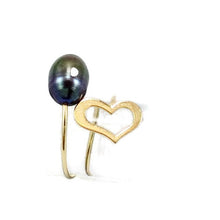 Lade das Bild in den Galerie-Viewer, Solid Gold 18K Minimalist Heart Pearl Ring
