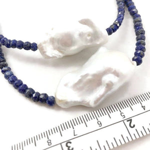 Princess Necklace Lapis Lazuli with Large Baroque Pearl