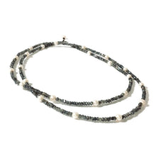 Lade das Bild in den Galerie-Viewer, layering Long Labradorite &amp; Pearl Necklace For Woman-Gemstone Necklace
