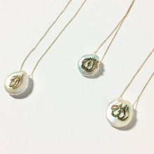 Lade das Bild in den Galerie-Viewer, Solid Gold 18k Coin Pearl Allah Pendant, 18&quot;inches Long, Minimalist Necklace
