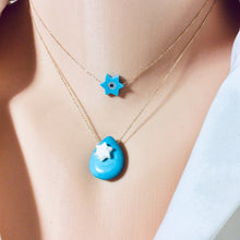 Charger l&#39;image dans la galerie, Collier avec pendentif étoile de David en or massif 18 carats, 38 cm de long, cadeau de Bat Mitzvah
