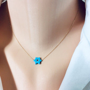 Collier avec pendentif étoile de David en or massif 18 carats, 38 cm de long, cadeau de Bat Mitzvah