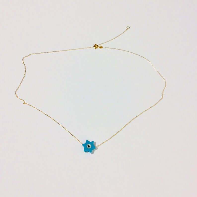 Collier avec pendentif étoile de David en or massif 18 carats, 38 cm de long, cadeau de Bat Mitzvah