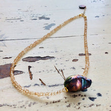 Charger l&#39;image dans la galerie, Citrine &amp; Baroque Pearl Necklace November Birthstone
