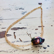 Load image into Gallery viewer, Citrine &amp; Baroque Pearl Necklace November Birthstone
