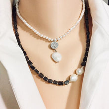 Load image into Gallery viewer, Iolite and Baroque Pearls Necklace with Sterling Silver Beads and Closure
