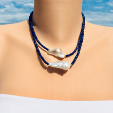 Load image into Gallery viewer, Princess Necklace Lapis Lazuli with Large Baroque Pearl
