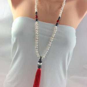 Boho Chic Freshwater Pearl Tassel Necklace at $148