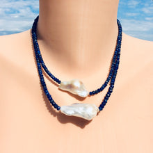 Load image into Gallery viewer, Princess Necklace Lapis Lazuli with Large Baroque Pearl

