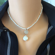 Load image into Gallery viewer, Minimalist Pearl Choker Charm Necklace
