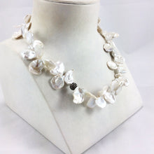 Load image into Gallery viewer, Petal Pearl &amp; Champagne Diamond Pave Necklace
