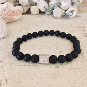 Black Onyx Stretchy Bracelet at $90