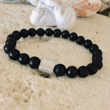 Load image into Gallery viewer, Black Onyx Stretchy Bracelet at $90
